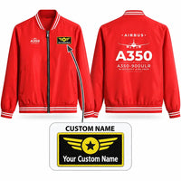 Thumbnail for Airbus A350-900ULR Stylish Jackets - Baseball Collar - Heritage + Name - Red