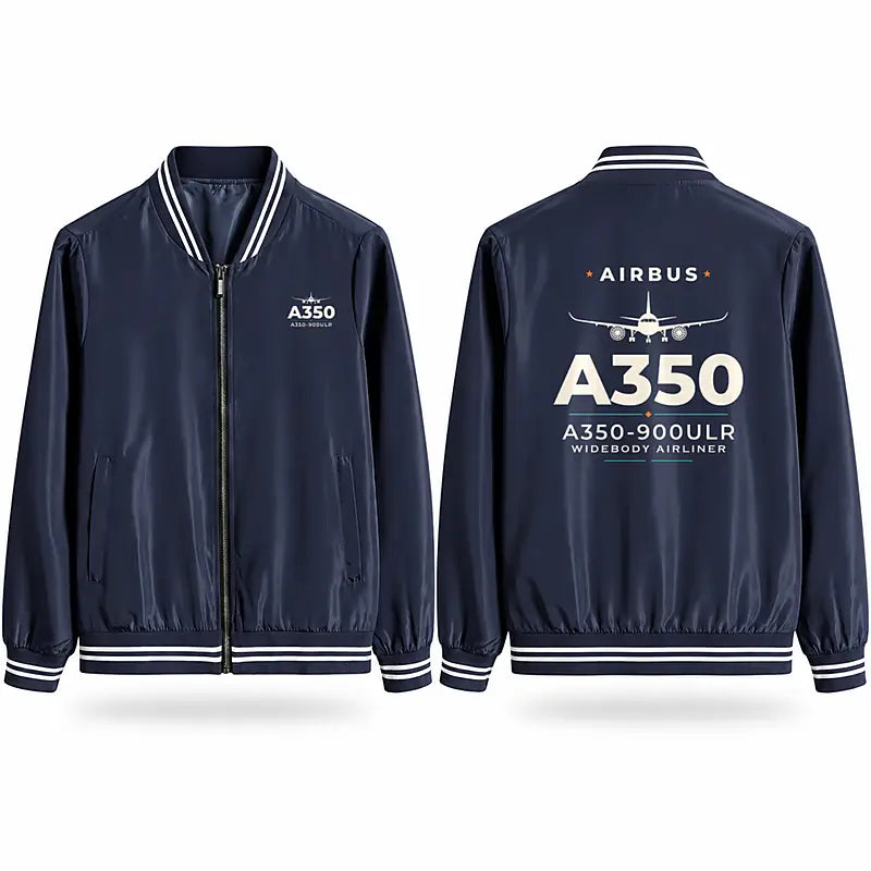 Airbus A350-900ULR Stylish Jackets - Baseball Collar - Heritage - Navy Blue