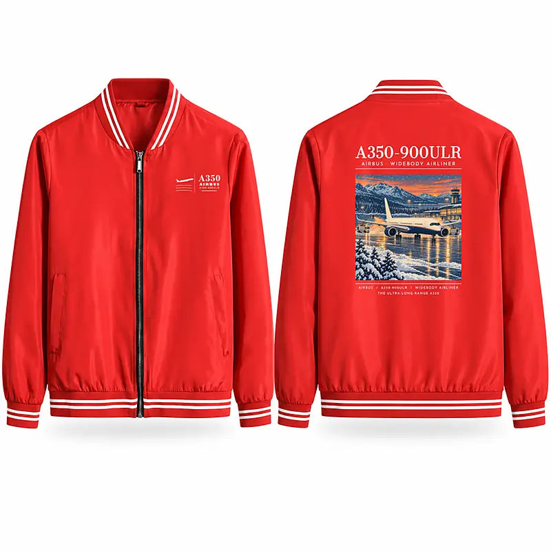 Airbus A350-900ULR Stylish Jackets - Baseball Collar - Poster - Red
