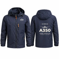 Thumbnail for Airbus A350-900ULR Stylish Jackets - Hooded Windbreaker - Heritage - Navy Blue