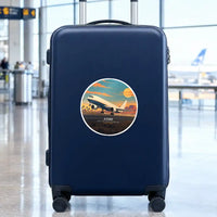 Thumbnail for Airbus A350F - 3D + Name - Circle Sticker - Suitcase