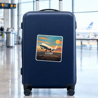 Thumbnail for Airbus A350F - 3D + Name - Square Sticker - Suitcase