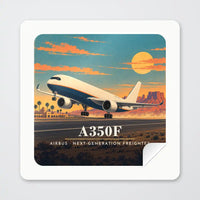 Thumbnail for Airbus A350F - 3D - Square Sticker - Peel