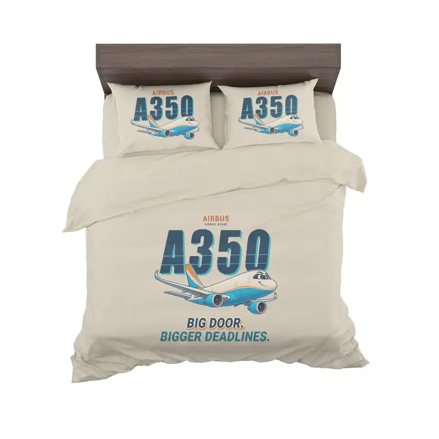 Airbus A350F - Cartoon - Bedding Set - Beige