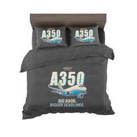 Thumbnail for Airbus A350F - Cartoon - Bedding Set - Black