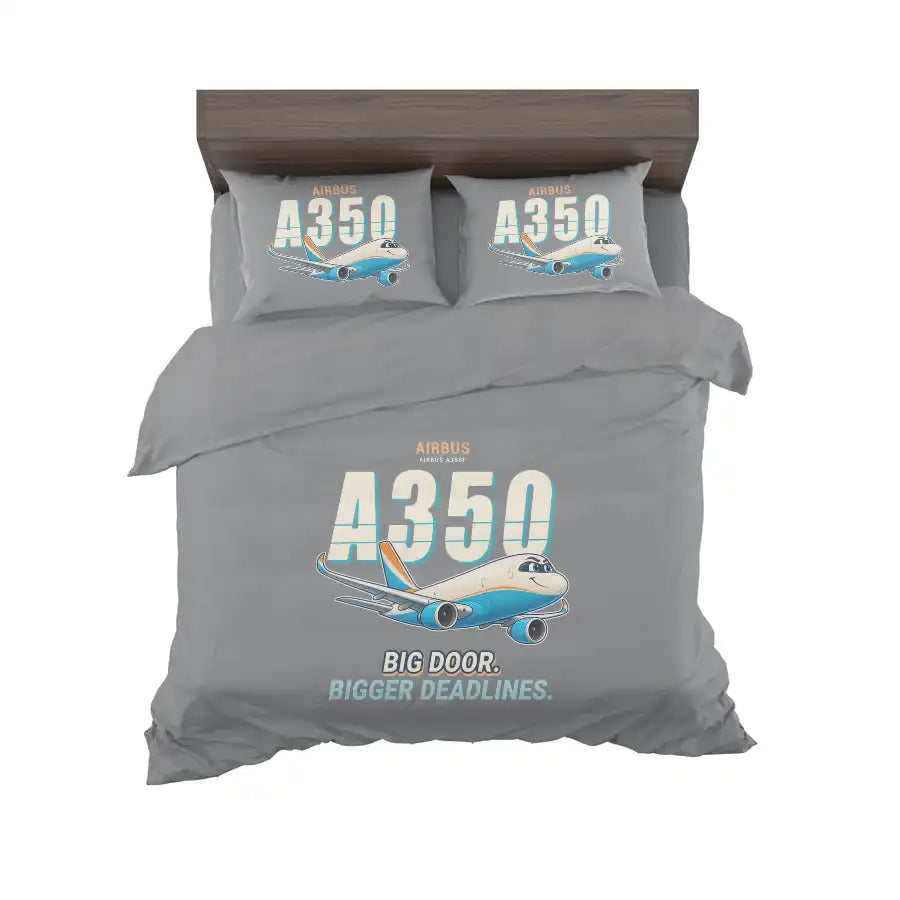Airbus A350F - Cartoon - Bedding Set - Gray
