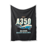 Thumbnail for Airbus A350F - Cartoon - Blanket - Black