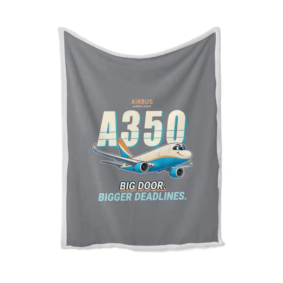 Airbus A350F - Cartoon - Blanket - Gray