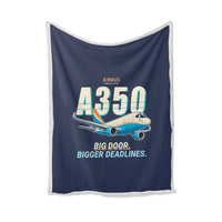 Thumbnail for Airbus A350F - Cartoon - Blanket - Navy Blue