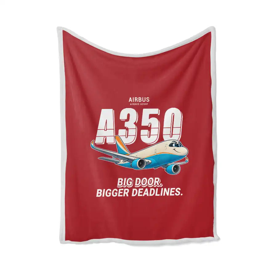 Airbus A350F - Cartoon - Blanket - Red