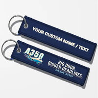 Thumbnail for Airbus A350F Aviator Key Chains - Navy Blue - Cartoon - Personalized