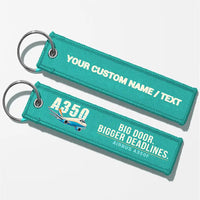 Thumbnail for Airbus A350F Aviator Key Chains - Turquoise - Cartoon - Personalized
