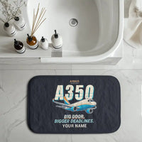 Thumbnail for Airbus A350F - Cartoon + Name - Bath Mat