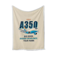 Thumbnail for Airbus A350F - Cartoon + Name - Blanket - Beige