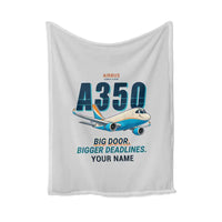 Thumbnail for Airbus A350F - Cartoon + Name - Blanket - Light Gray