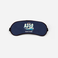 Thumbnail for Airbus A350F - Cartoon + Name - Sleep Mask - Navy Blue