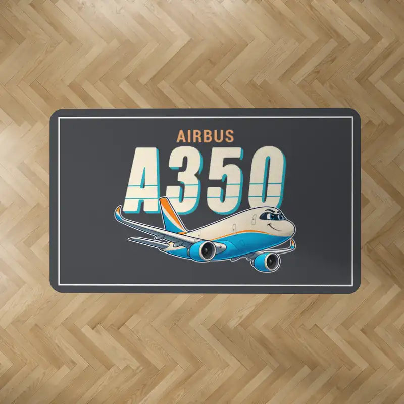 Airbus A350F - Cartoon - Rectangle Carpet - Dark Gray