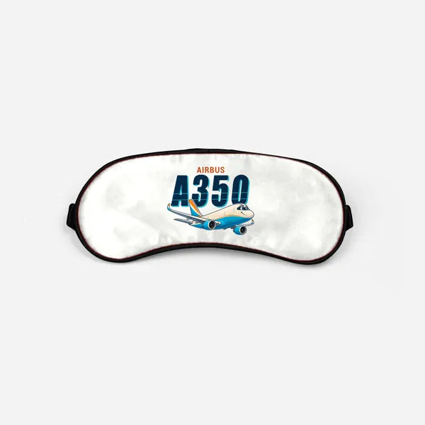 Airbus A350F - Cartoon - Sleep Mask - White