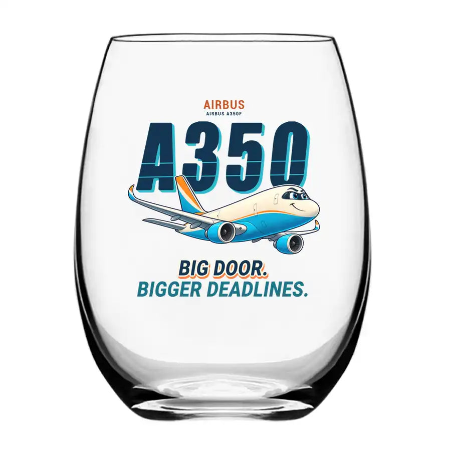 Airbus A350F - Cartoon - Water & Drink Glass