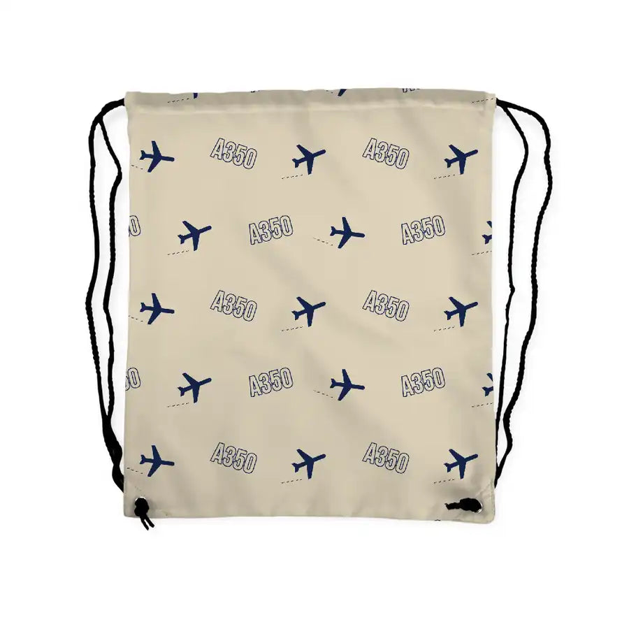 Airbus A350F - Drawstring Bag - 3D Pattern - Beige