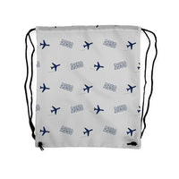 Thumbnail for Airbus A350F - Drawstring Bag - 3D Pattern - Light Gray