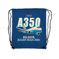Thumbnail for Airbus A350F - Drawstring Bag - Cartoon - Blue