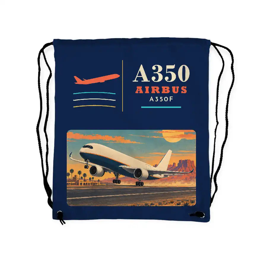 Airbus A350F - Drawstring Bag - Classic - Dark Blue