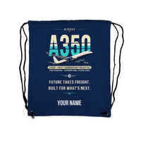 Thumbnail for Airbus A350F - Drawstring Bag - Original + Name - Dark Blue