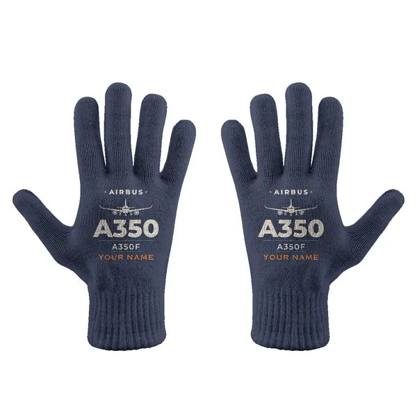 Airbus A350F - Gloves - Full - Heritage + Name - Navy Blue