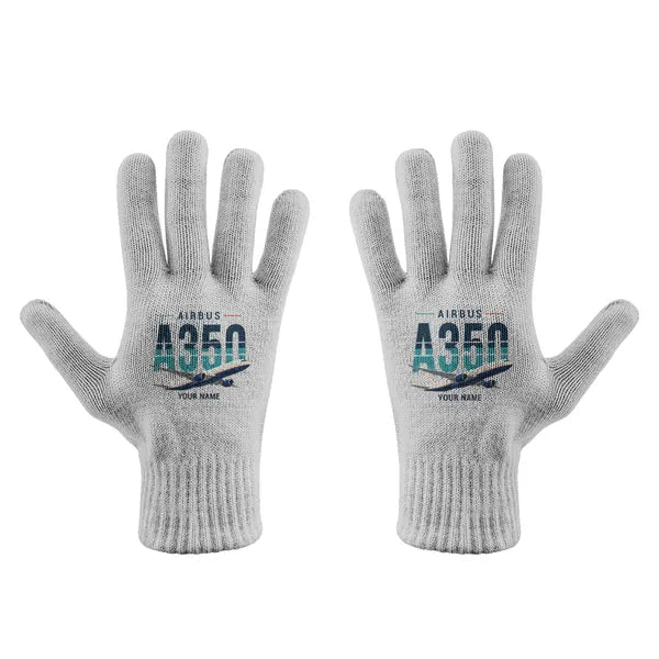 Airbus A350F - Gloves - Full - Original + Name - Light Gray