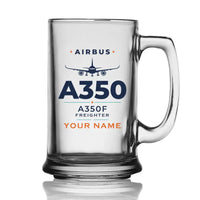 Thumbnail for Airbus A350F - Heritage + Name - Beer Glass with Holder