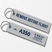 Thumbnail for Airbus A350F Aviator Key Chains - Light Gray - Heritage - Remove Before Flight
