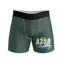 Thumbnail for Airbus A350F - Men Boxers - Cartoon - Dark Green