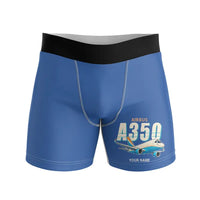 Thumbnail for Airbus A350F - Men Boxers - Cartoon + Name - Blue