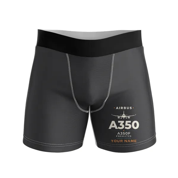 Airbus A350F - Men Boxers - Heritage + Name - Black