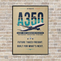 Thumbnail for Airbus A350F - Original - Canvas Framed - Beige