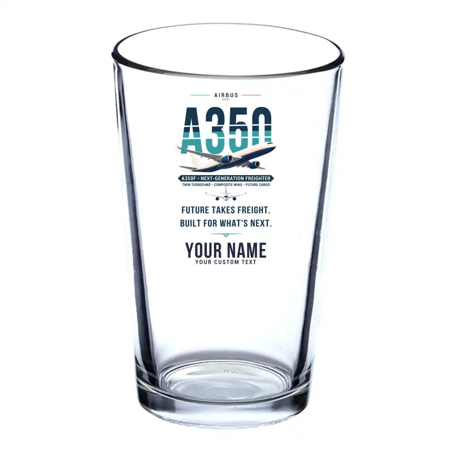 Airbus A350F - Original + Name - Beer & Water Glass
