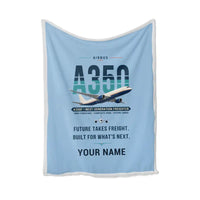 Thumbnail for Airbus A350F - Original + Name - Blanket - Light Blue