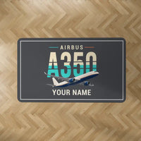 Thumbnail for Airbus A350F - Original + Name - Rectangle Carpet - Dark Gray