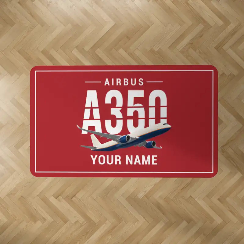 Airbus A350F - Original + Name - Rectangle Carpet - Red