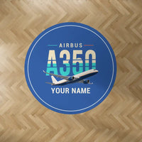 Thumbnail for Airbus A350F - Original + Name - Round Carpet - Blue