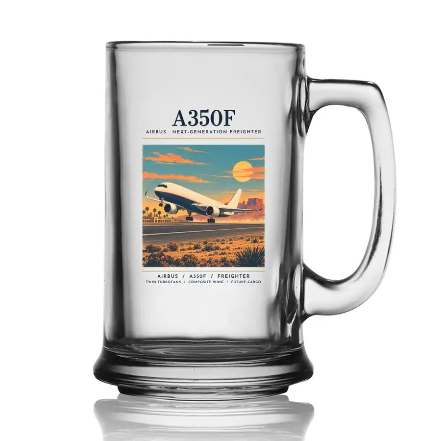 Airbus A350F - Poster - Beer Glass with Holder