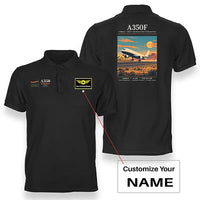 Thumbnail for Airbus A350F - Poster - Double-Side Polo - Black + Name