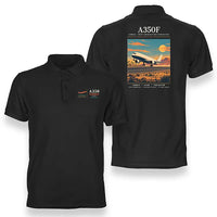 Thumbnail for Airbus A350F - Poster - Double-Side Polo - Black