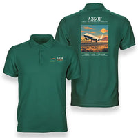 Thumbnail for Airbus A350F - Poster - Double-Side Polo - Green