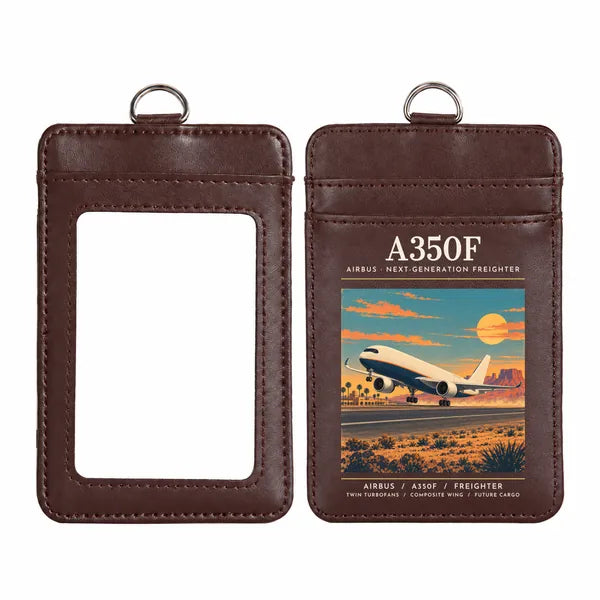 Airbus A350F - Poster - ID Card Holder - Dark Brown