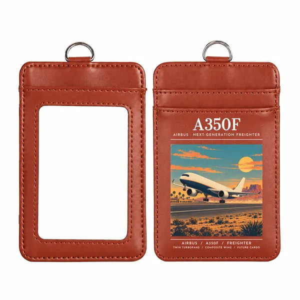Airbus A350F - Poster - ID Card Holder - Light Brown
