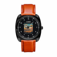 Thumbnail for Airbus A350F - Poster - Luxury Cushion - Black and Light Brown Strap