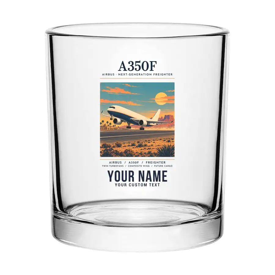 Airbus A350F - Poster + Name - Special Whiskey Glass