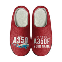 Thumbnail for Airbus A350F - Slippers - Cotton - Cartoon + Name - Red